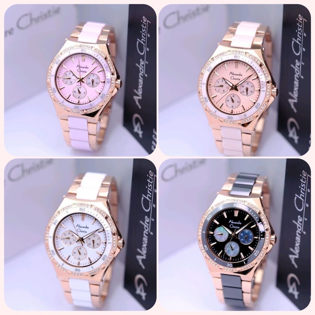jam tangan wanita Alexandre Christie AC 2294 / Ac2294 ceramic original