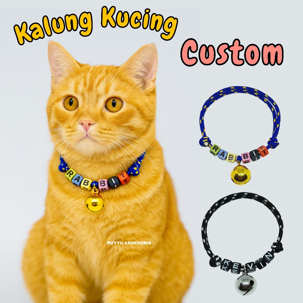 [COD] Kalung Kucing Custom Nama Kalung Kucing Tali Prusik