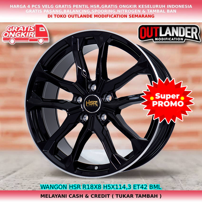 velg racing R18 velg mobil Innova Rush Harier Hilux Single Camry Xtrail Outlander dll hsr wangon r18