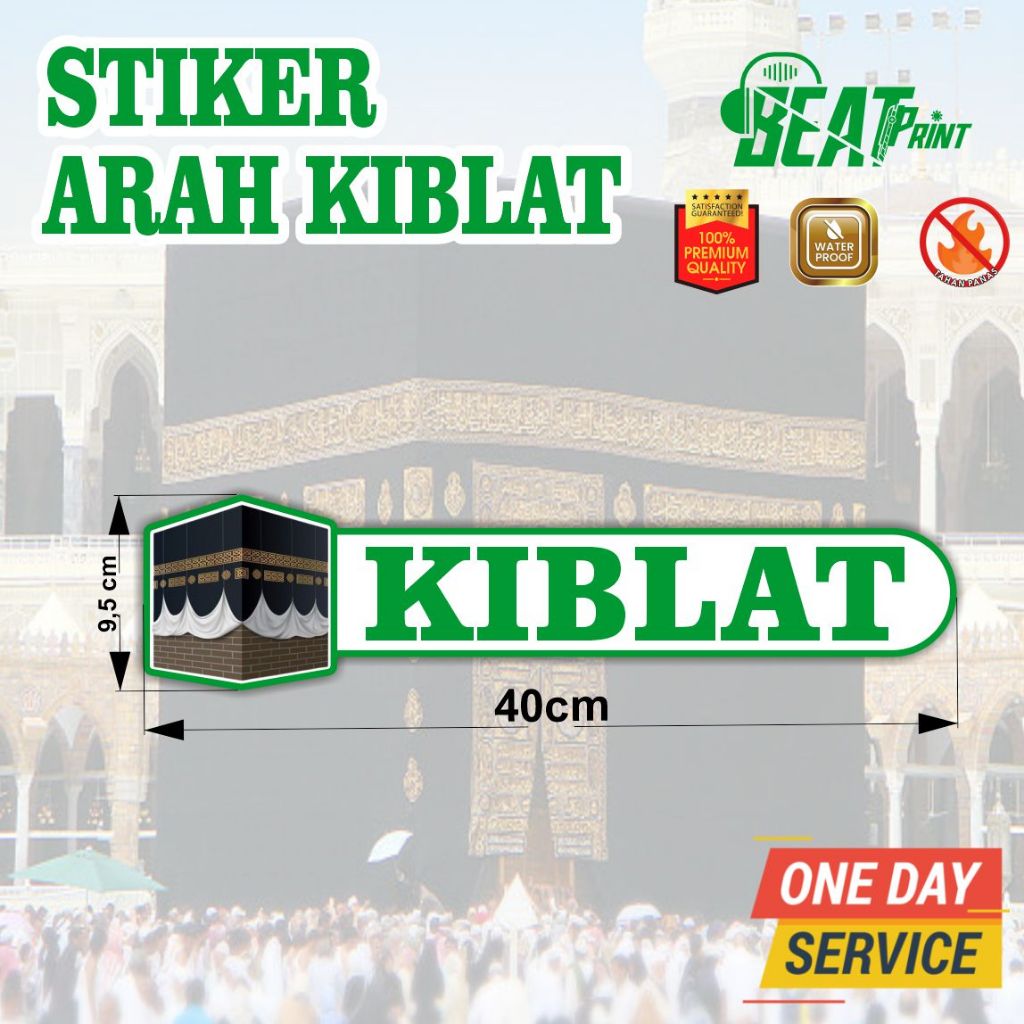 

Sticker Stiker I Arah Kiblat | Petunjuk Arah Sholat | Arah Depan Atas | Beat Print
