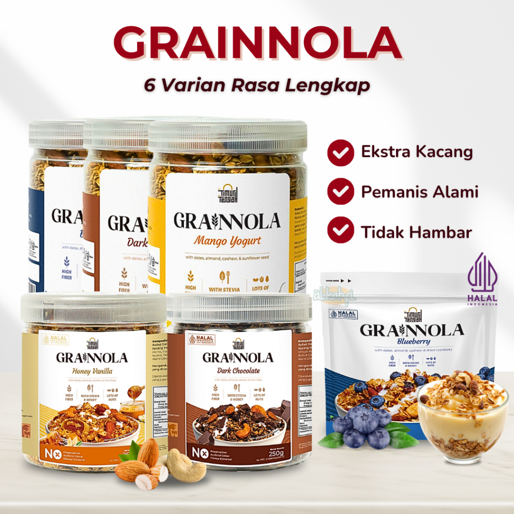 

Granola Timur Tengah 500gr | Grainnola Oatmeal Sereal Diet Sarapan Sehat