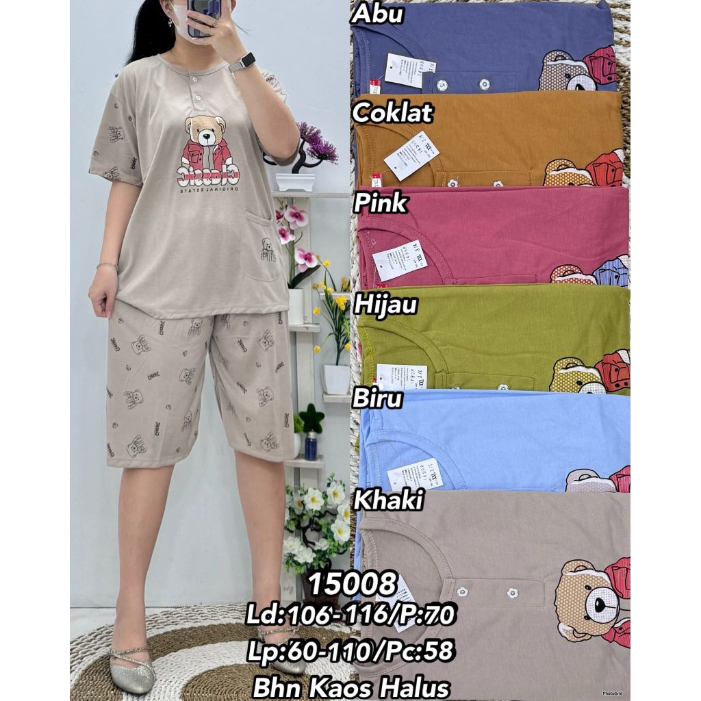 SG - BAJU TIDUR 3PER4 WANITA JUMBO FIT TO XXL