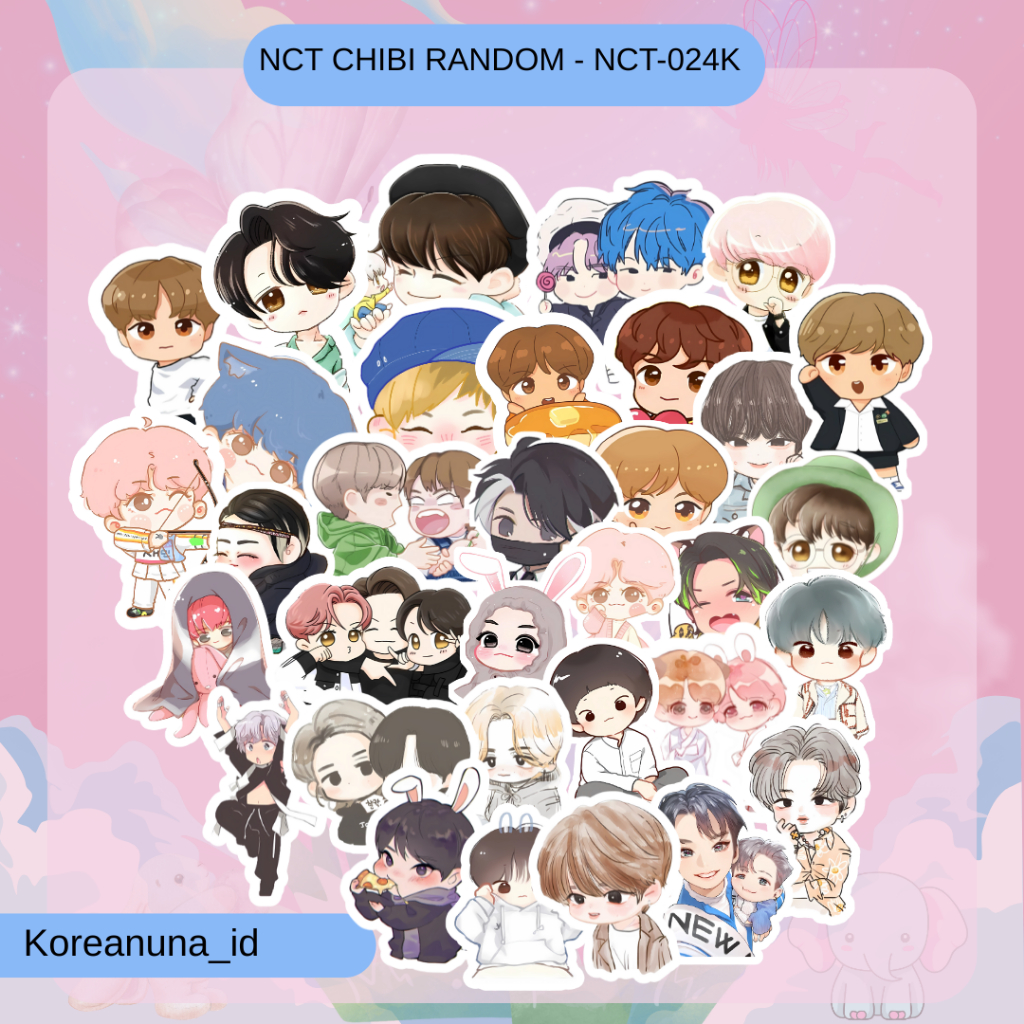 Sticker Kpop Nct Chibi Anime Kartun Lucu Aesthetic Stiker Deco Hp Buku Note Memo Botol Murah Glossy