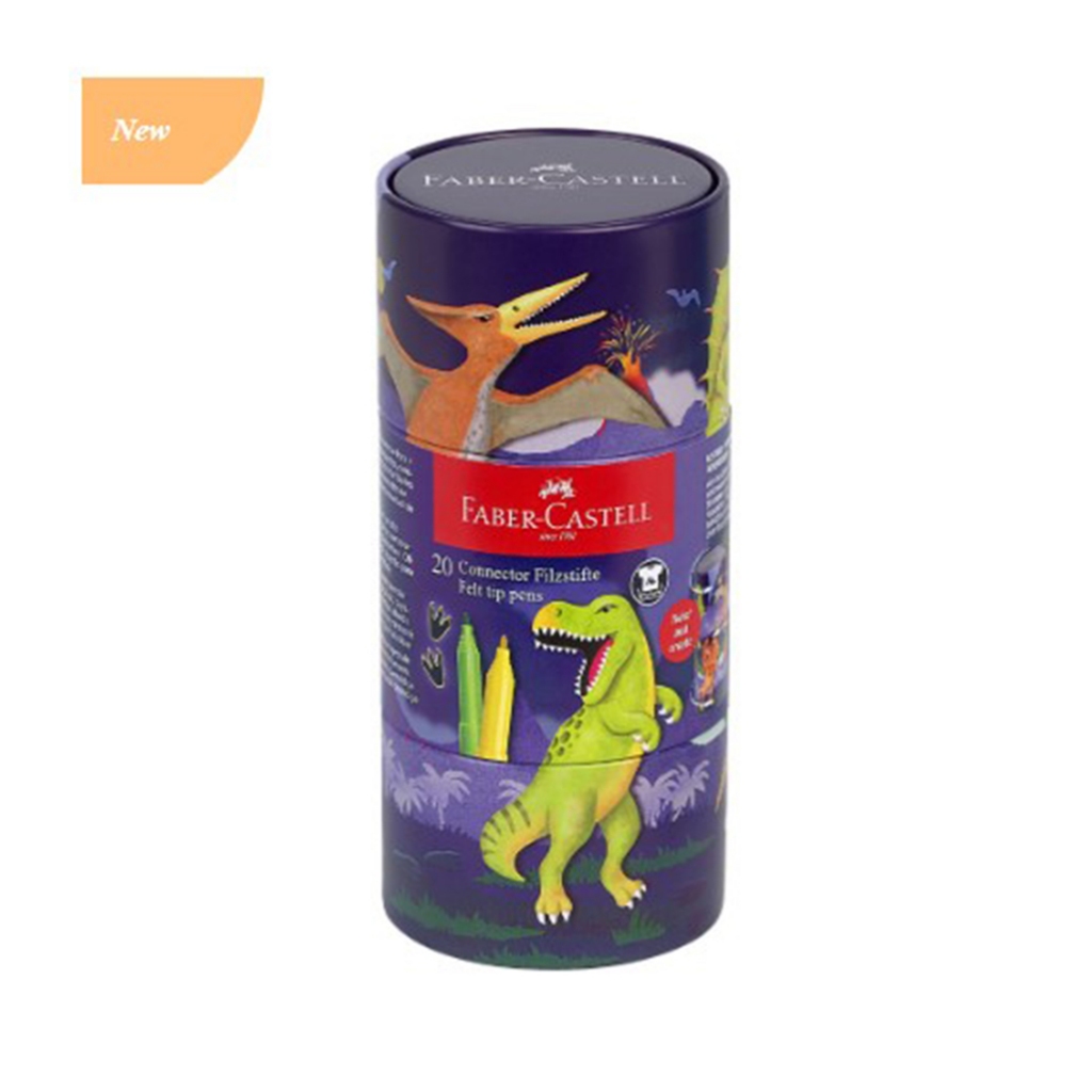

Konektor Pen Faber Castell / Spidol Warna Connector Pen Set 20 Dino Tin Germany Ver