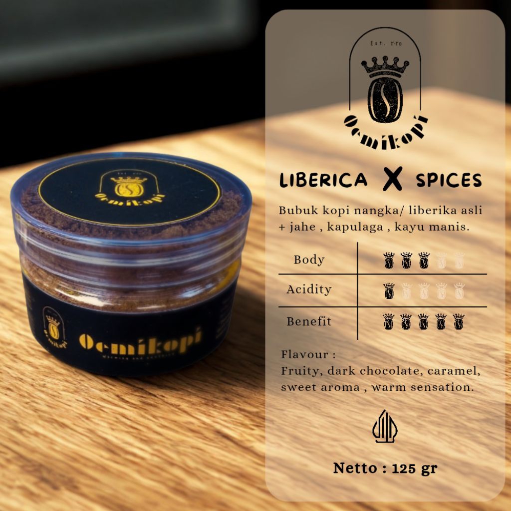 

Oemikopi | Liberica coffe X spices | Kopi khas timur tengah | kopi rempah | kopi racik umik