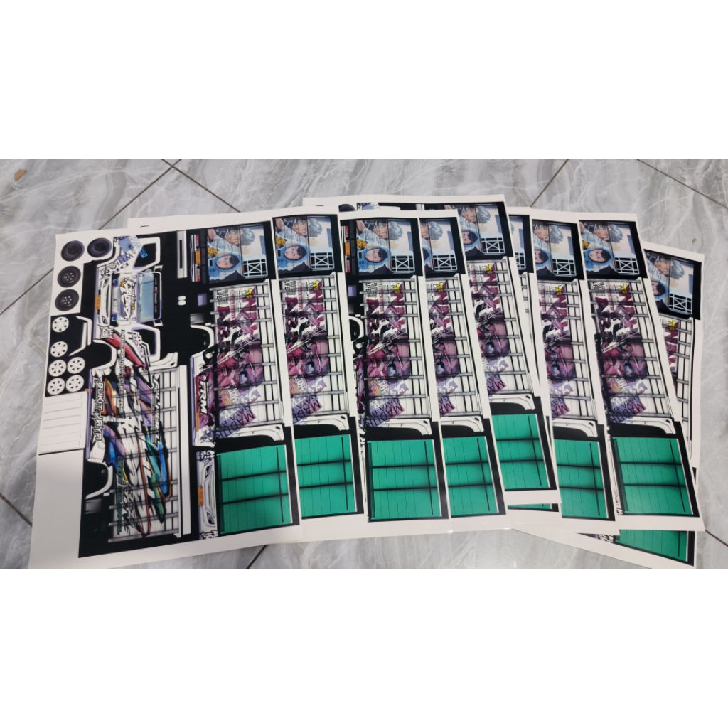 stiker miniatur truk oleng wahyu abadi baru panjang 30cm