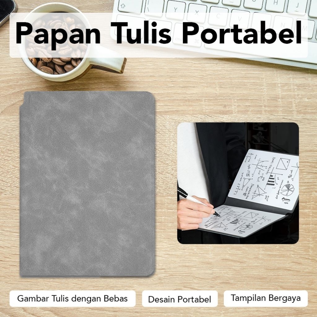 

Papan Tulis Portable A5 Whiteboard Notebook PU with Pen