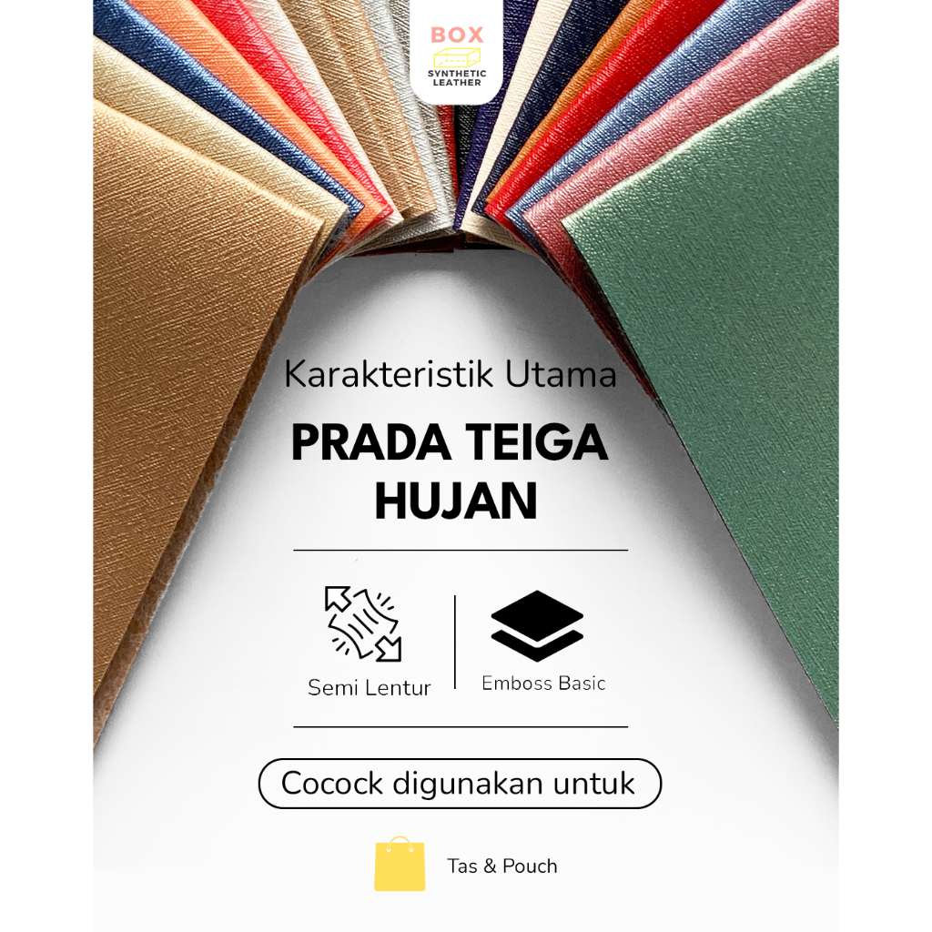 Kulit sintetis / Oscar Meteran (1.37M x 1M) - Prada Teiga Hujan (B,T)