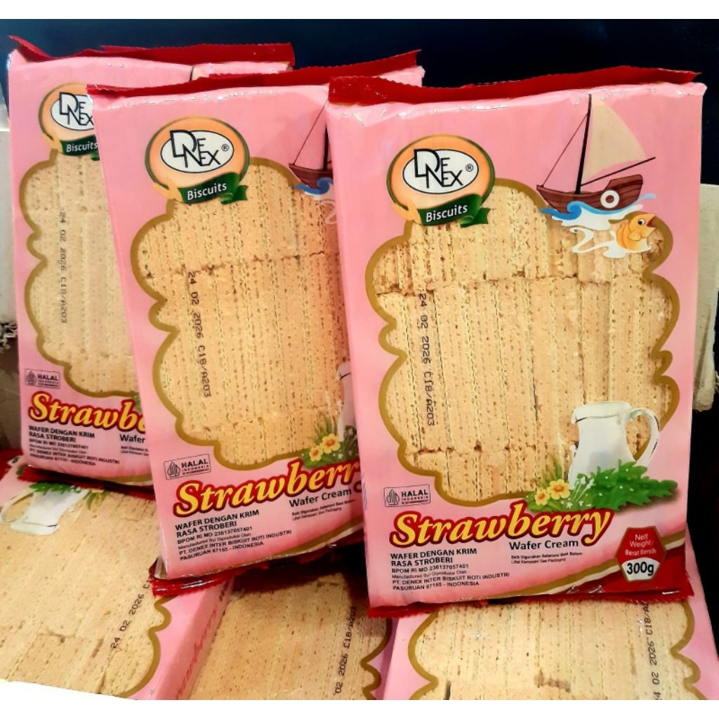 

DENEX WAFER CREAM STRAWBERRY 300GR