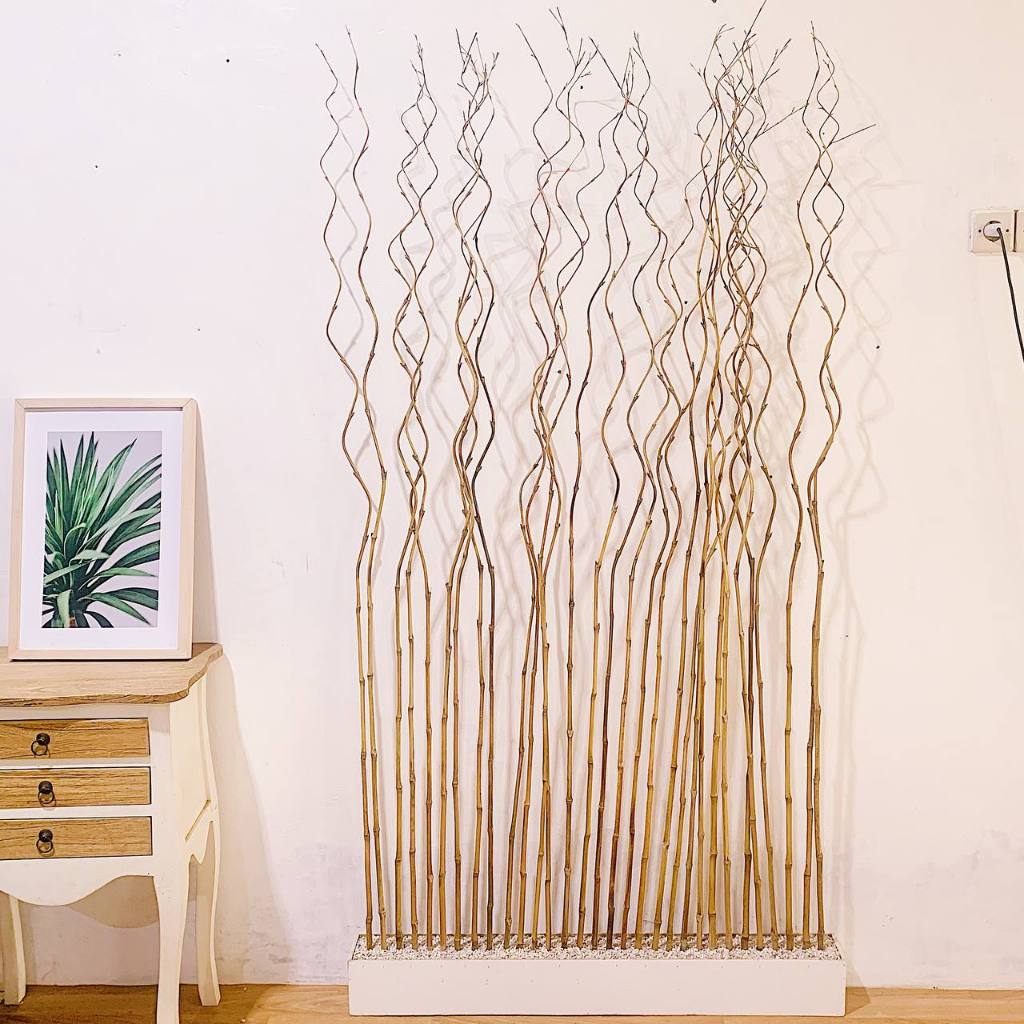 Pembatas Ruangan Bambu Natural / Partisi Bambu Tinggi 200 cm - Sekat Ruangan Minimalis