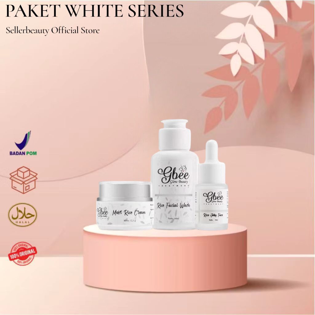 PAKET WHITE SERIES gbee glow beauty Ori paket kinclong small pink Acne skincare bpom pemutih wajah b