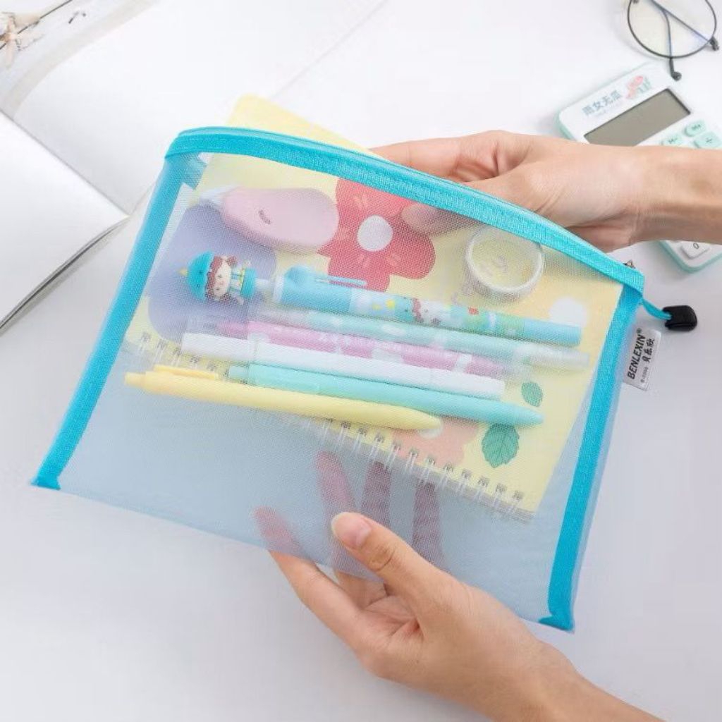 

Kotak Pensil Kain Kotak Kosmetik Pouch Kosmetik Transparan Kotak Pensil Jaring Resliting