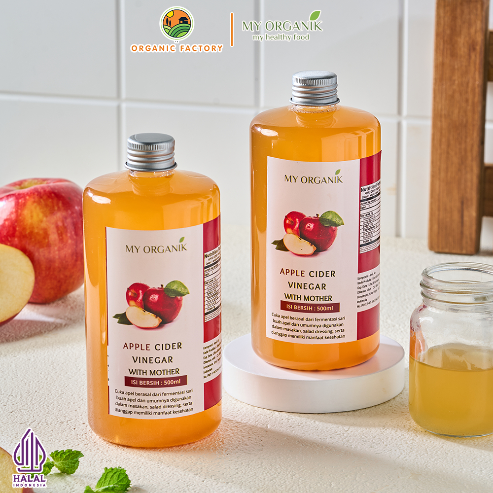 

My Organik Paket Lebih Banyak 1 Liter Cuka Apel Dapat 2 Apple Cider Vinegar With Mother Original 500 ml