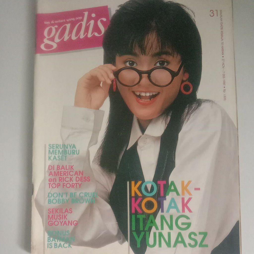 Majalah Gadis Tahun 1989 Cover Yeni Puspasari (Finalis Gadsam'89)