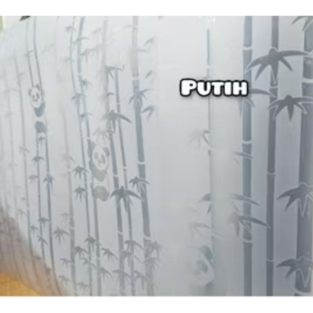 Fiber pagar fiber penutup pagar putih susu motif bambu panda