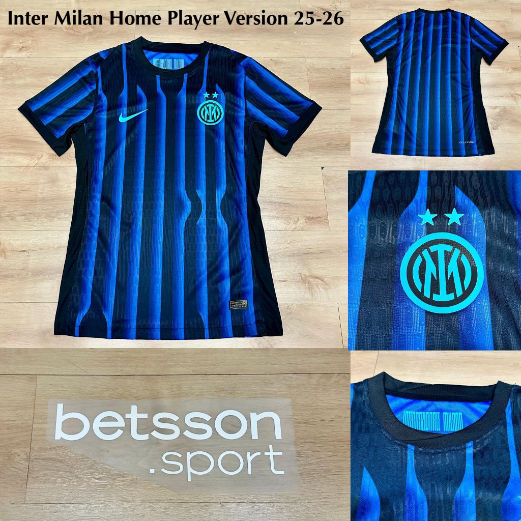 Jersey Inter Milan Home Player Issue 2025/2026 – Kaos Jersey Sport Pria Wanita Futsal Sepakbola Adem