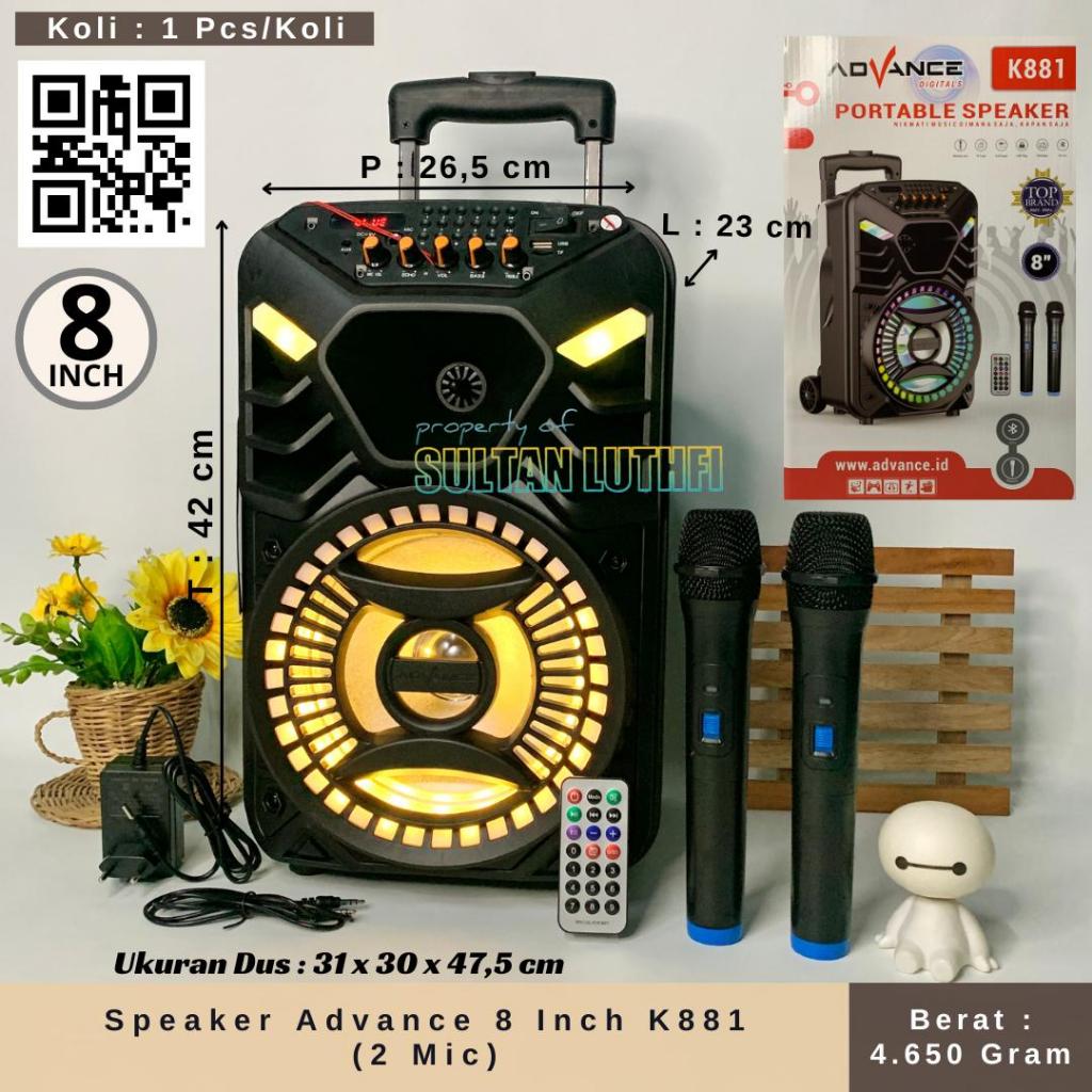 Speaker Advance 8 Inch K881 (2 Mic)