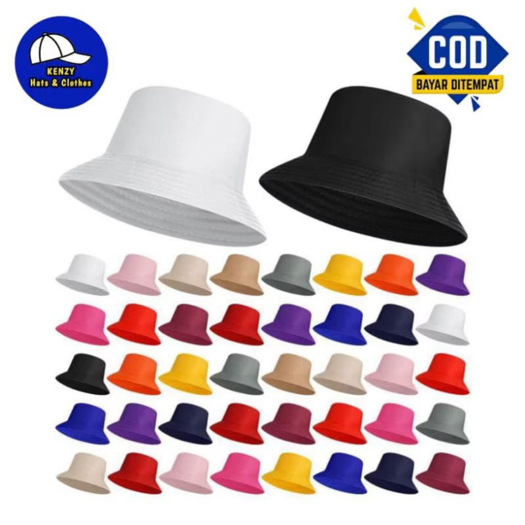 Topi Bucket Polos Dewasa Bahan Japan Drill/Topi Bucket Unisex/Topi Bucket Polos