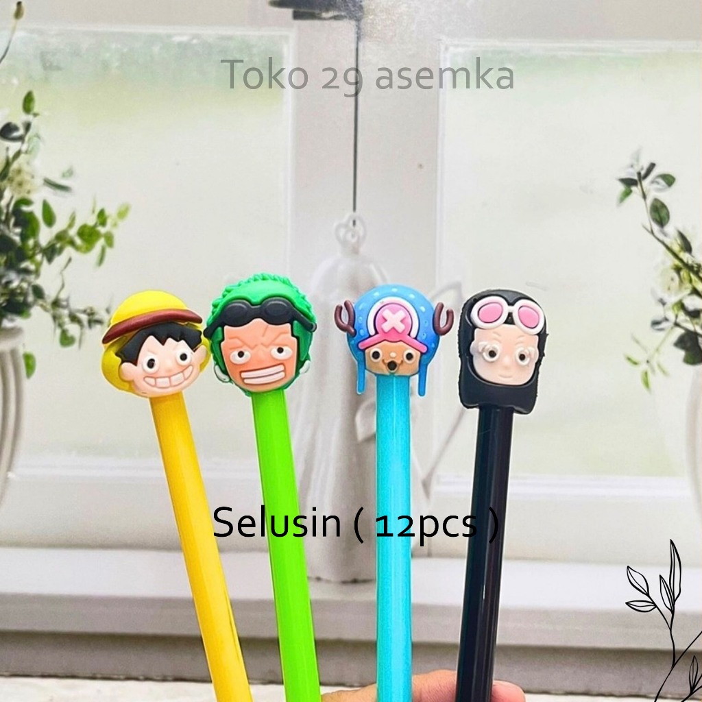 

12PCS SELUSIN PULPEN GEL ANIME ONE PIECE PGK-1529 ALAT TULIS BOLPOIN UNIK IMUT MURAH PEN GEL
