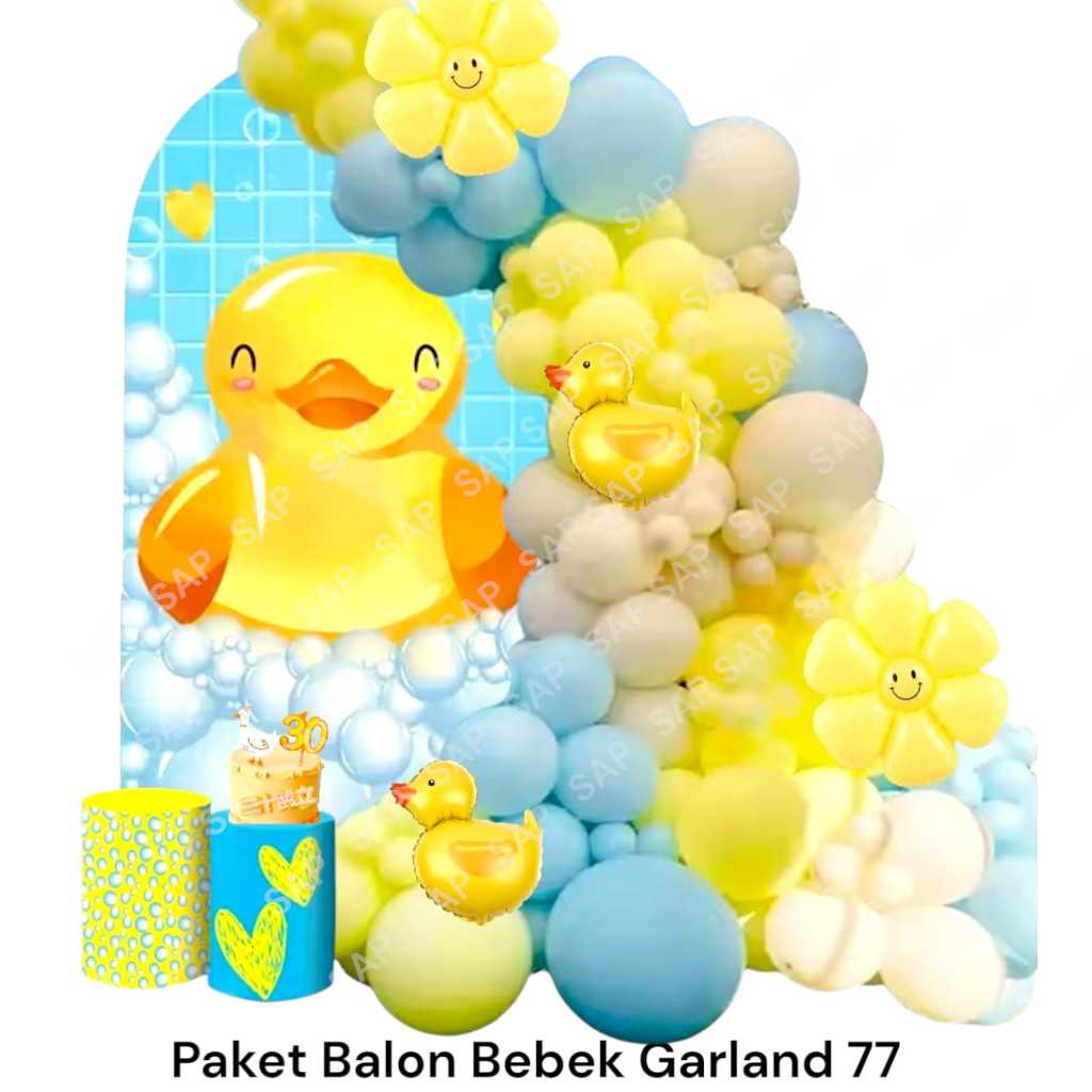 Paket Balon BEBEK GARLAND 77SP/ Dekorasi Ulang Tahun Bebek