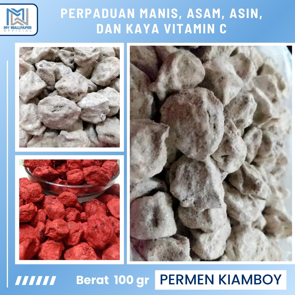 

Manisan Kiamboy Putih Merah Potong Asin Preserved Fruits Buah Kering Plum Non Biji Berat 100gr