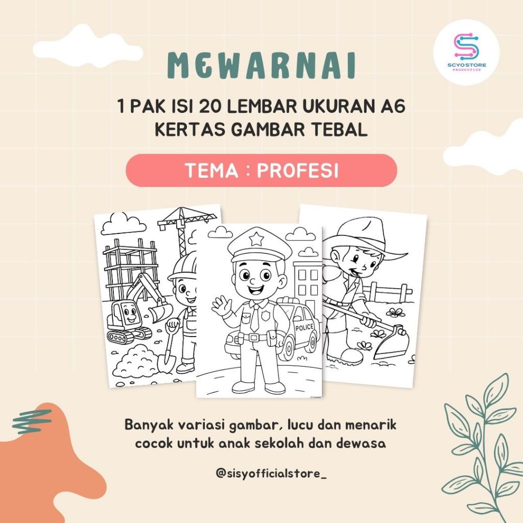 

Mewarnai Kertas Gambar Tebal Profesi A6
