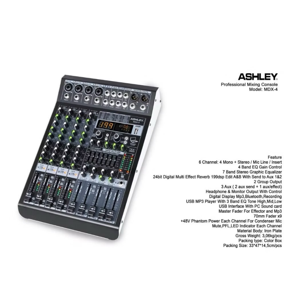 Mixer Ashley 4Chanel MDX-4 Original efek Digital