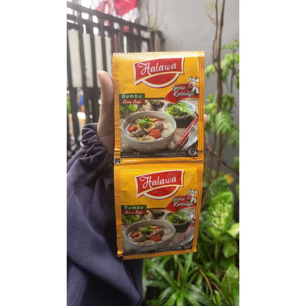 

kaldu sapi Halawa 12gr kaldu sapi non msg lezat bumbu dapur