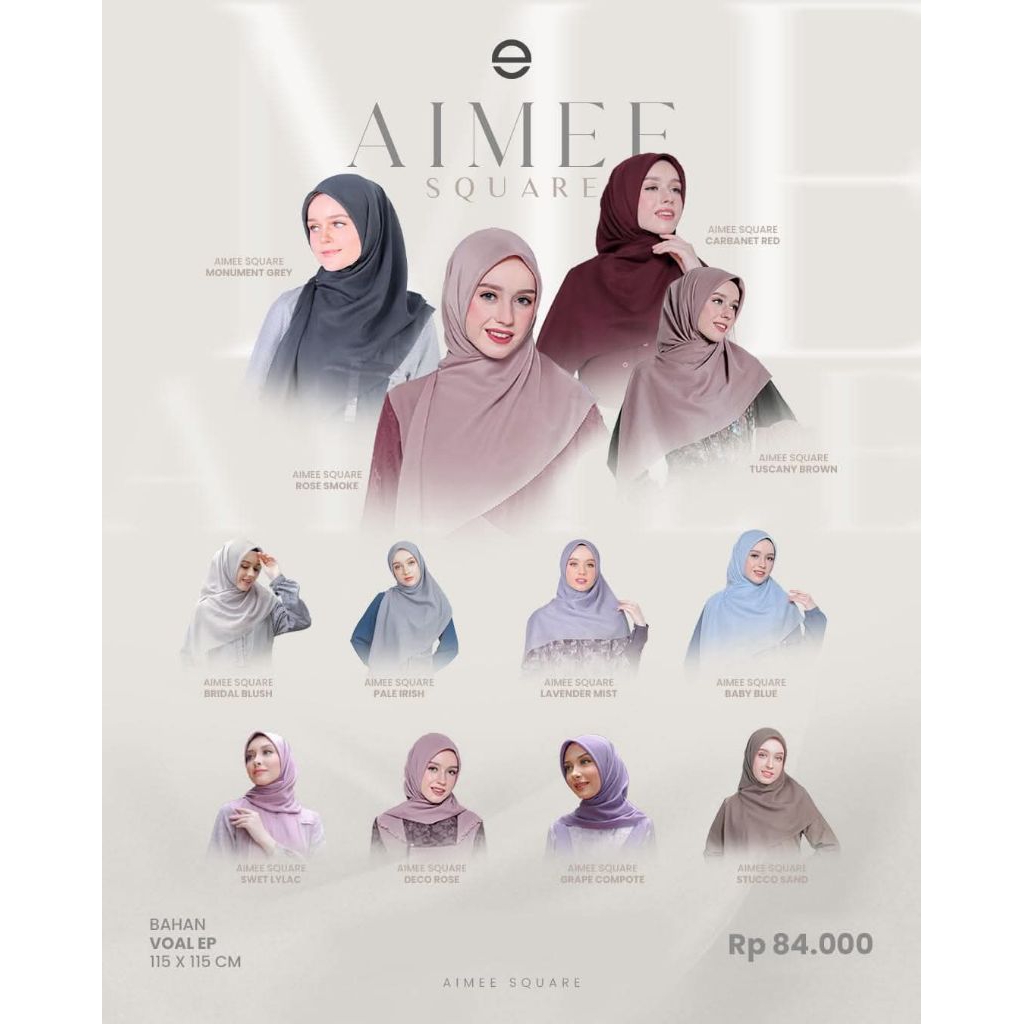 HIJAB SEGI EMPAT POLOS ETHICA AIMEE SQUARE