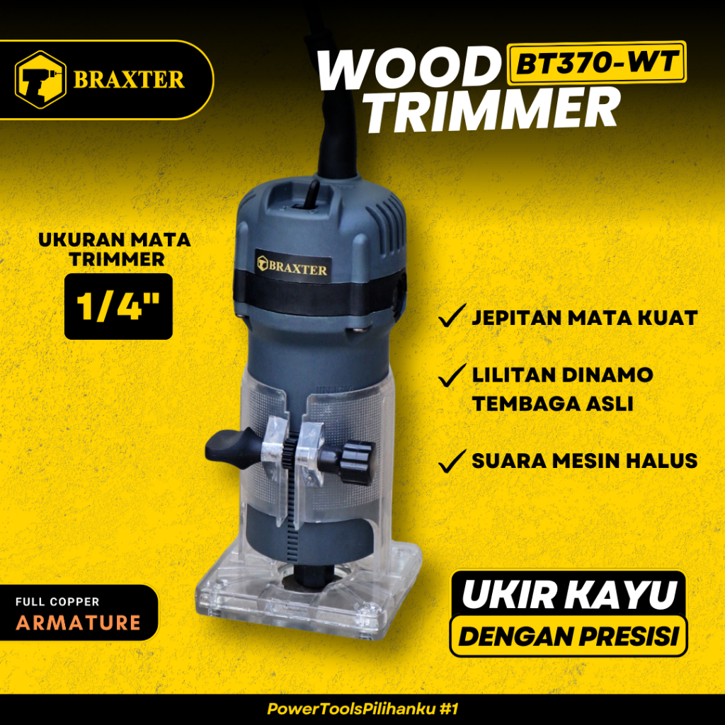 BRAXTER BT370WT MESIN PROFIL WOOD ROUTER TRIMMER KAYU