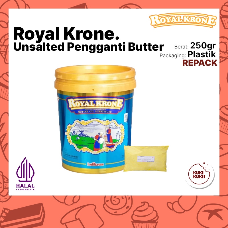 

ROYAL KRONE UNSALTED Butter Substitute REPACK 250gr | Royal Krone Pengganti Mentega 250 gram
