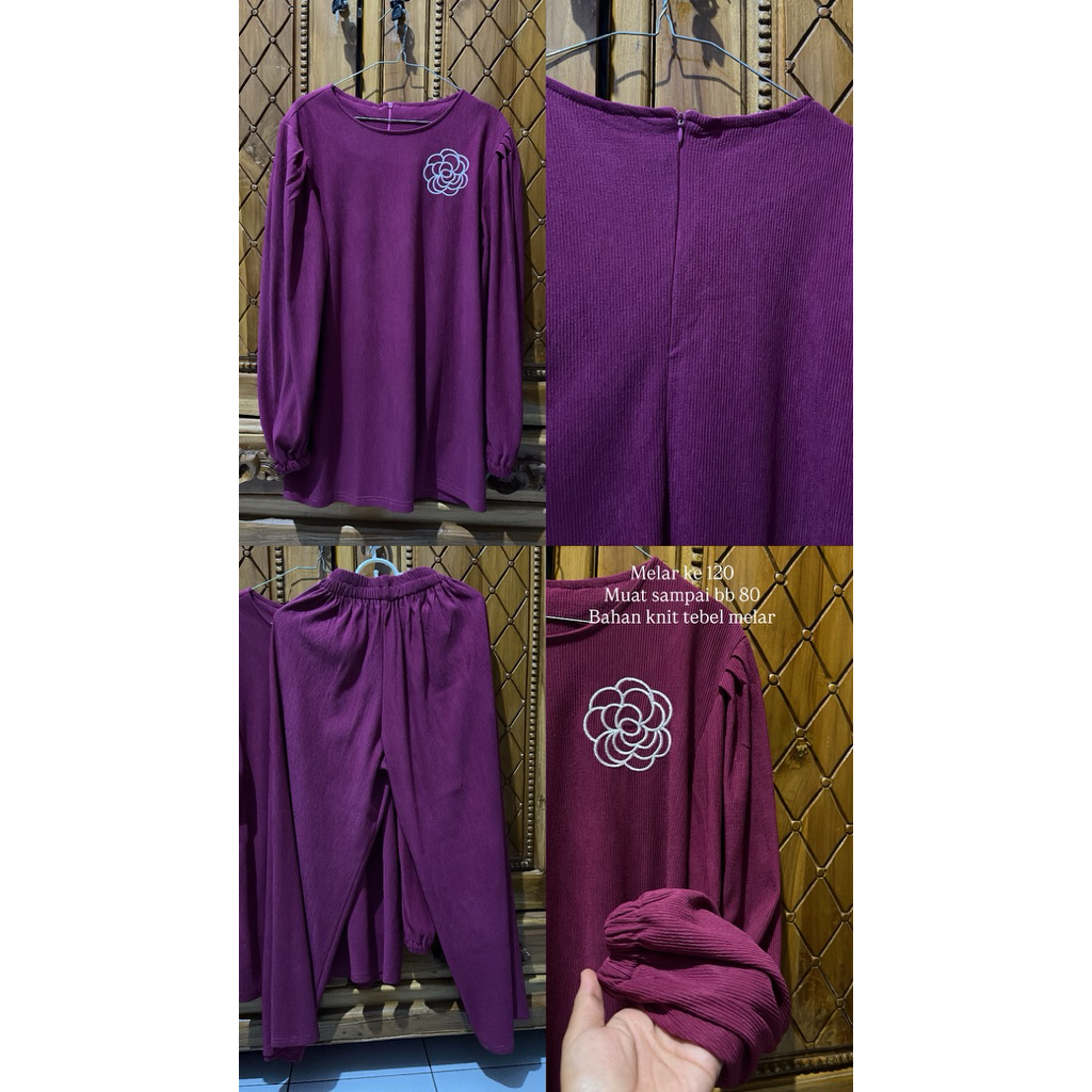 One set Baju dan celana bahan knit