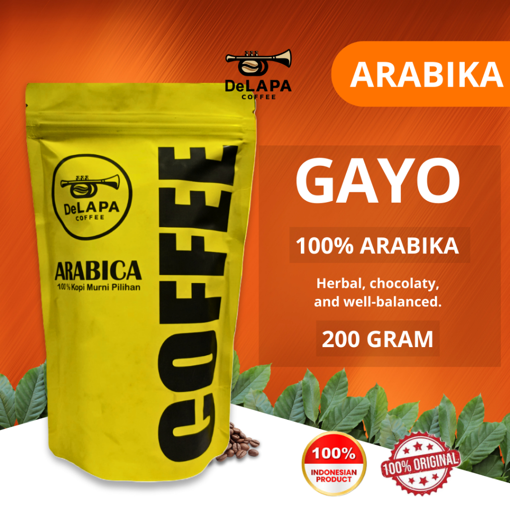 

DELAPA Kopi Arabika Gayo Arabica Coffee 200 gram - Biji