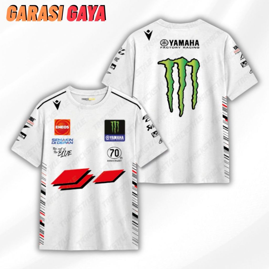 GAGA  T-Shirt Kaos Yamaha Factory MotoGP Anniversary 70th Edition Combed 24s