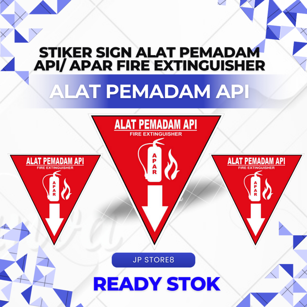 

SIGN STIKER SAFETY RAMBU K3 APAR Label Sticker Segitiga Uk. 30 x 30 CM