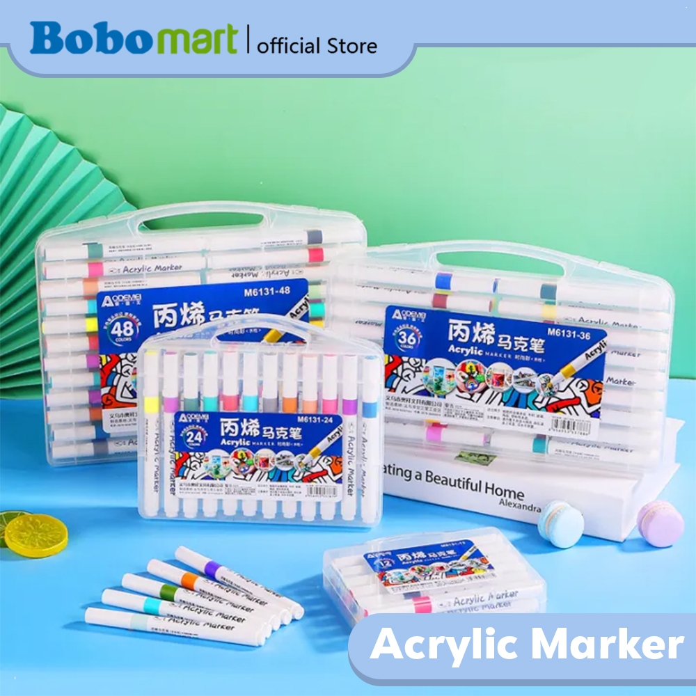 

BOBOMART YUANCAI A-911 Colorful Graffiti Acrylic Marker Set 12/24/36/48/60 Warna