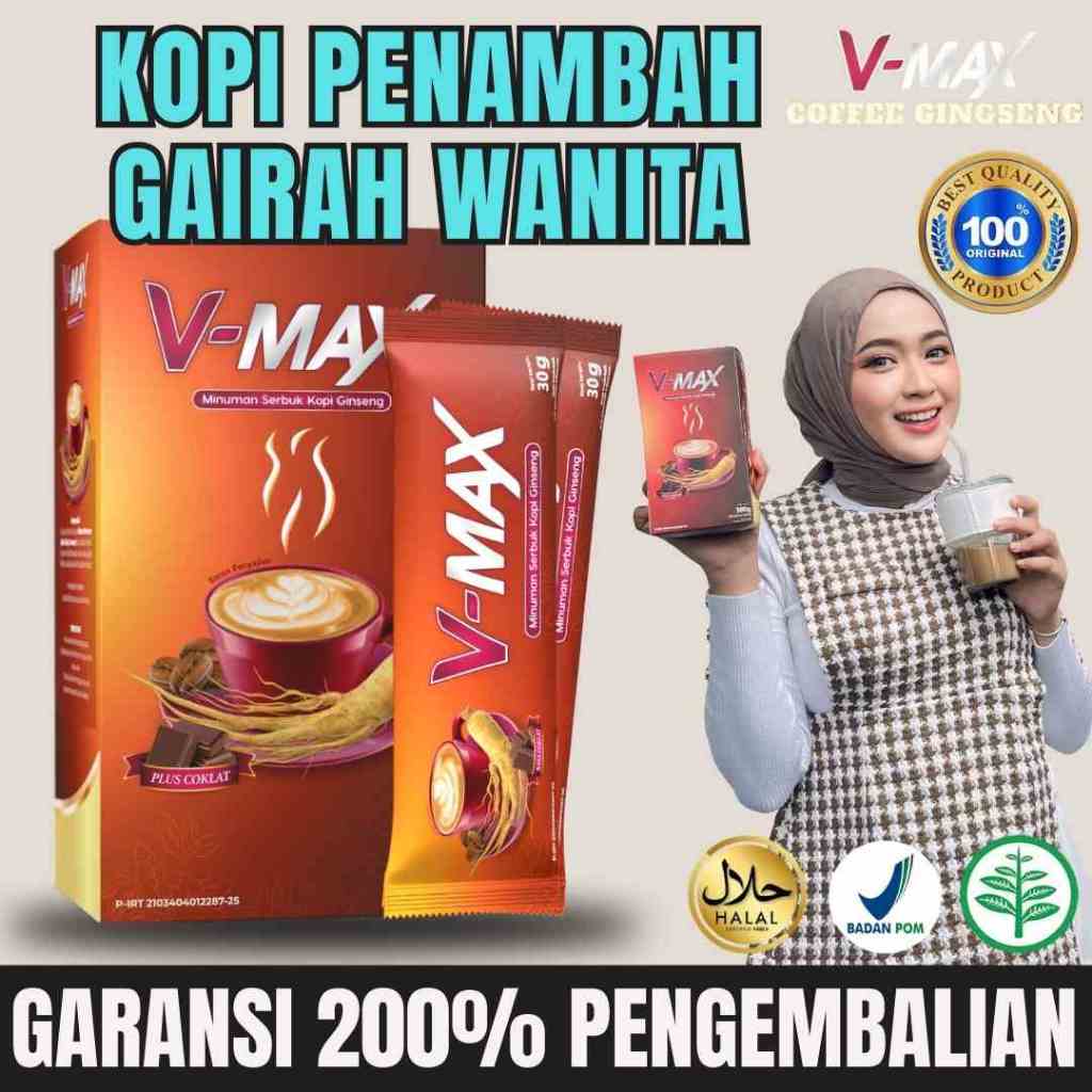 

V MAX- Minuman Extrak Gingseng- Minuman Wanita 1 Box Isi 10 sachet Original