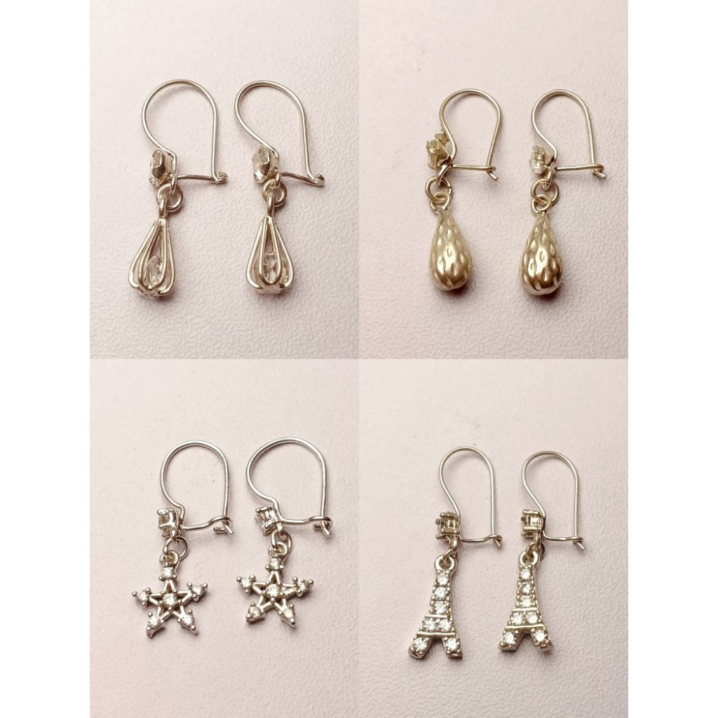 Anting Anak Perak/Anting Perak Terbaru/Perak 925/Lapis Emas Putih/Anting Permata