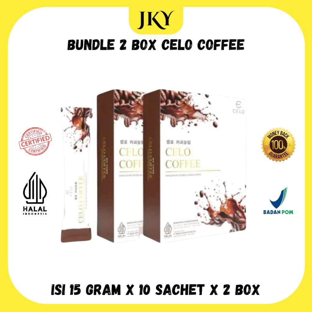 

(READY STOCK SIAP DIKIRIM) BUNDLE 2 BOX CELO COFFEE isi 10 Sachet - celo.beaute - celobeautybycece - celobeauteofficial