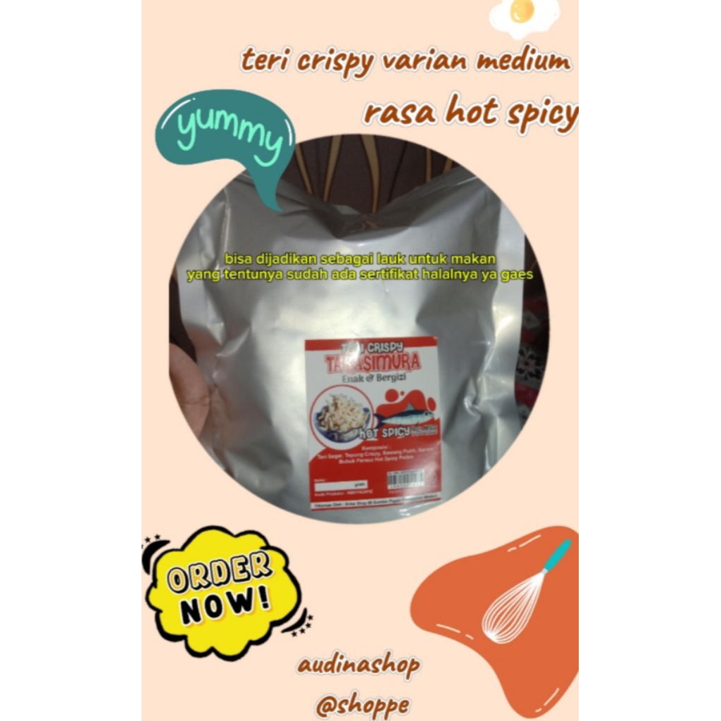 

teri crispy varian medium rasa hot spicy