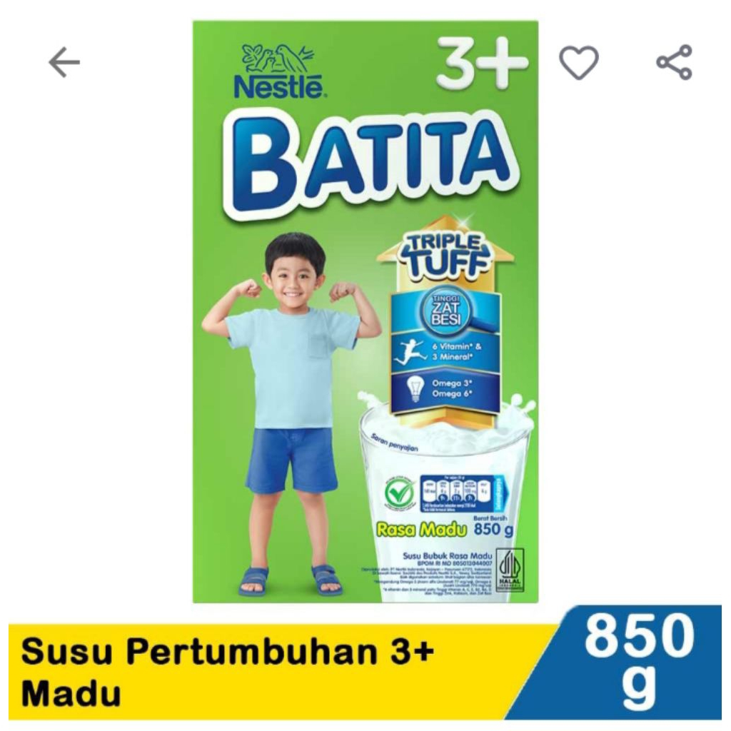 

nestle batita 3+ susu pertumbuhan madu 850gr