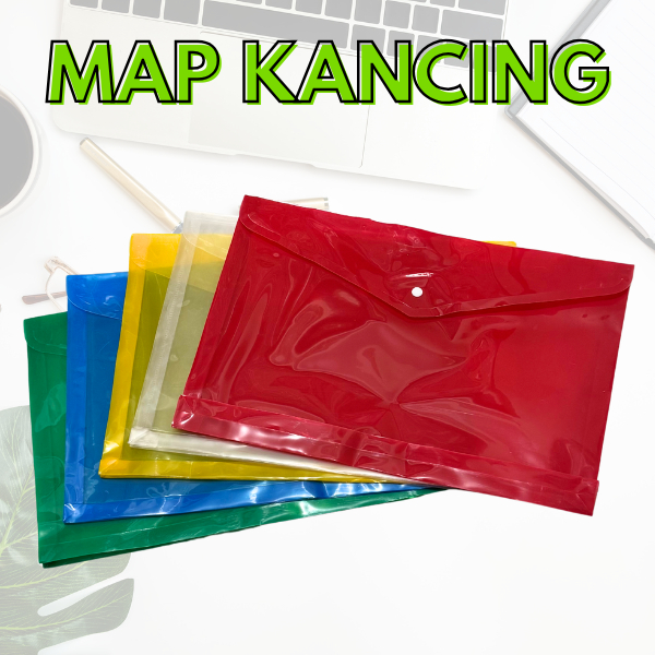 Map Kancing Plastik / Map Plastik Kancing Ukuran Folio (F4) Bahan Tebal Kuat dan Tahan Air dalam Pil