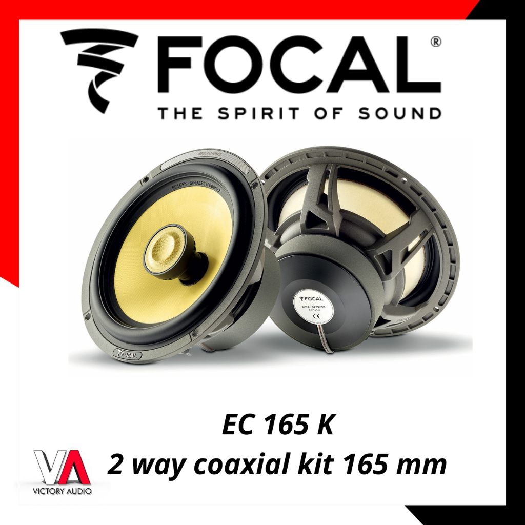Focal EC 165 K Speaker 2-way coaxial kit K2 Power ukuran 6-1/2 inci (165mm) Cone K2 Sandwich Tweeter