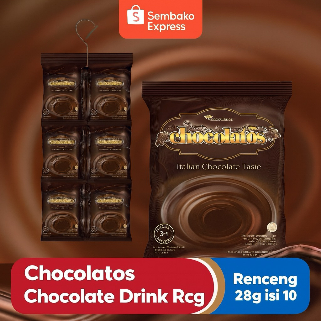 

Chocolatos Minuman Cokelat 3 in 1 Renceng 28g x 10 Sachet