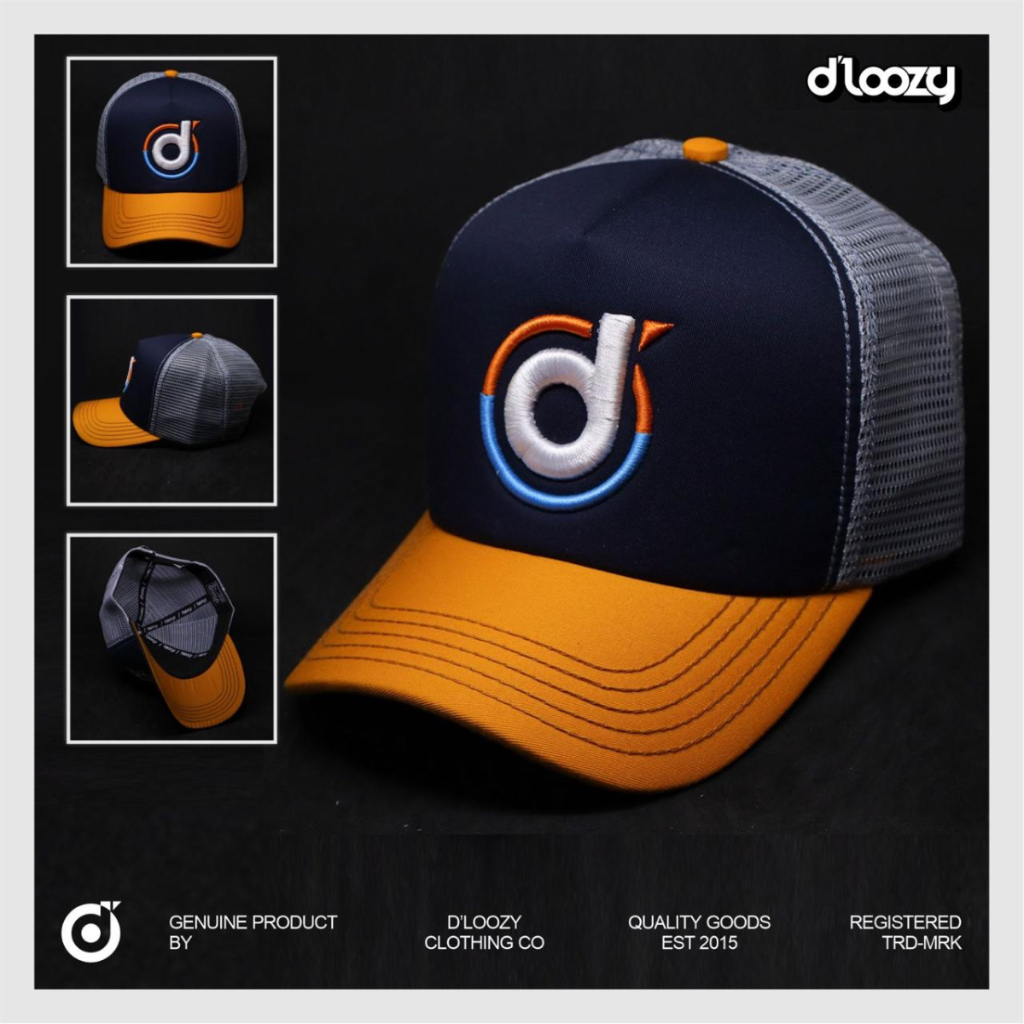 Dloozy Topi Jaring Proshop Original Official Hitam Skaters Drip On Trucker Pria