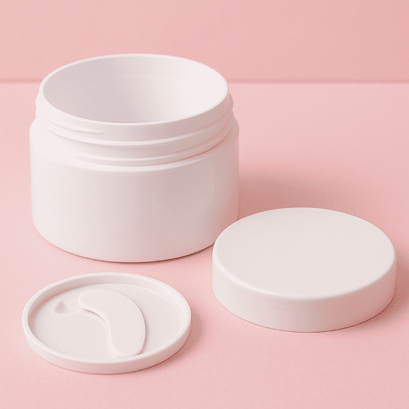 Pot Jar Putih 100 gram + Spatula Mini - POT JAR CREAM PLASTIK