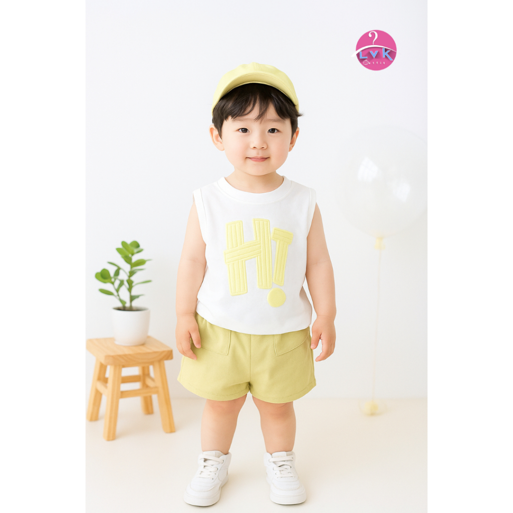 11.11 Big Sale Lvk_outfit Set HIWA anak usia/3bulan - 2tahun/setelan baju singlet anak laki - laki {
