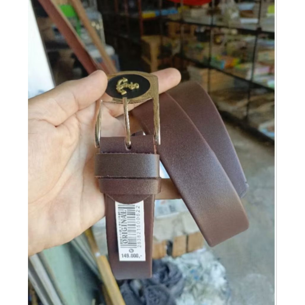 Ikat pinggang resleting kulit pria sabuk resleting semi kulit terbaru gesper resleting jangkar premi