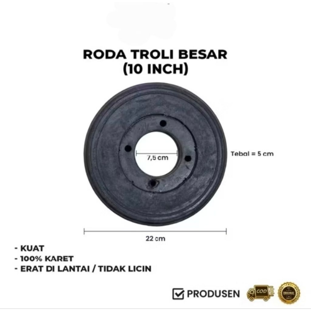 Roda Troli Ukuran Sedang 10 inch