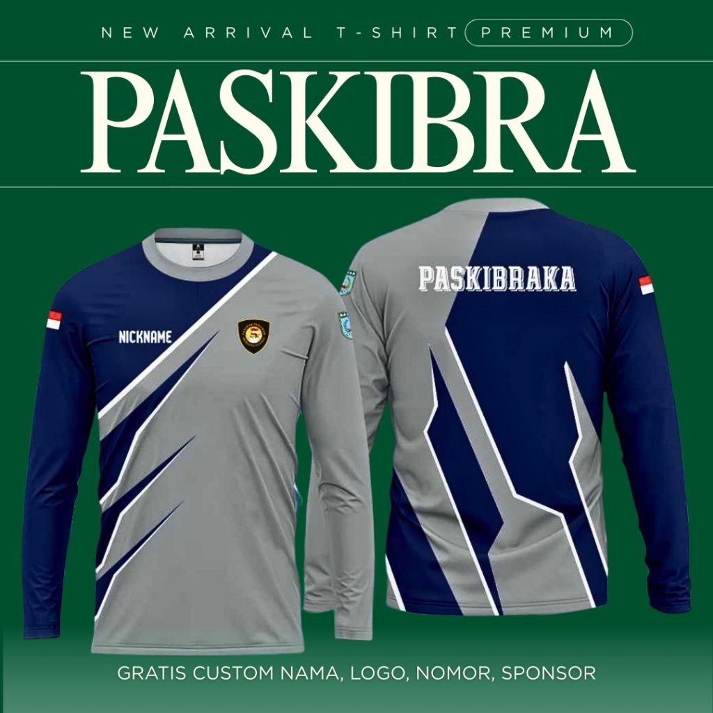 Jersey/Kaos Paskibra Lengan Panjang Full Printing Gratis Custom *Nama/Logo/Nomor/Sponsor* Bahan Dry 